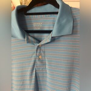 Brooks Brothers Light Blue and Pink Striped Polo